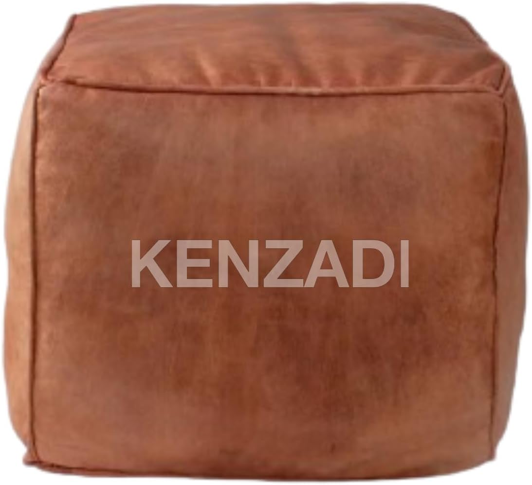 Moroccan Leather Stuffed Poufs - Handmade by My Poufs