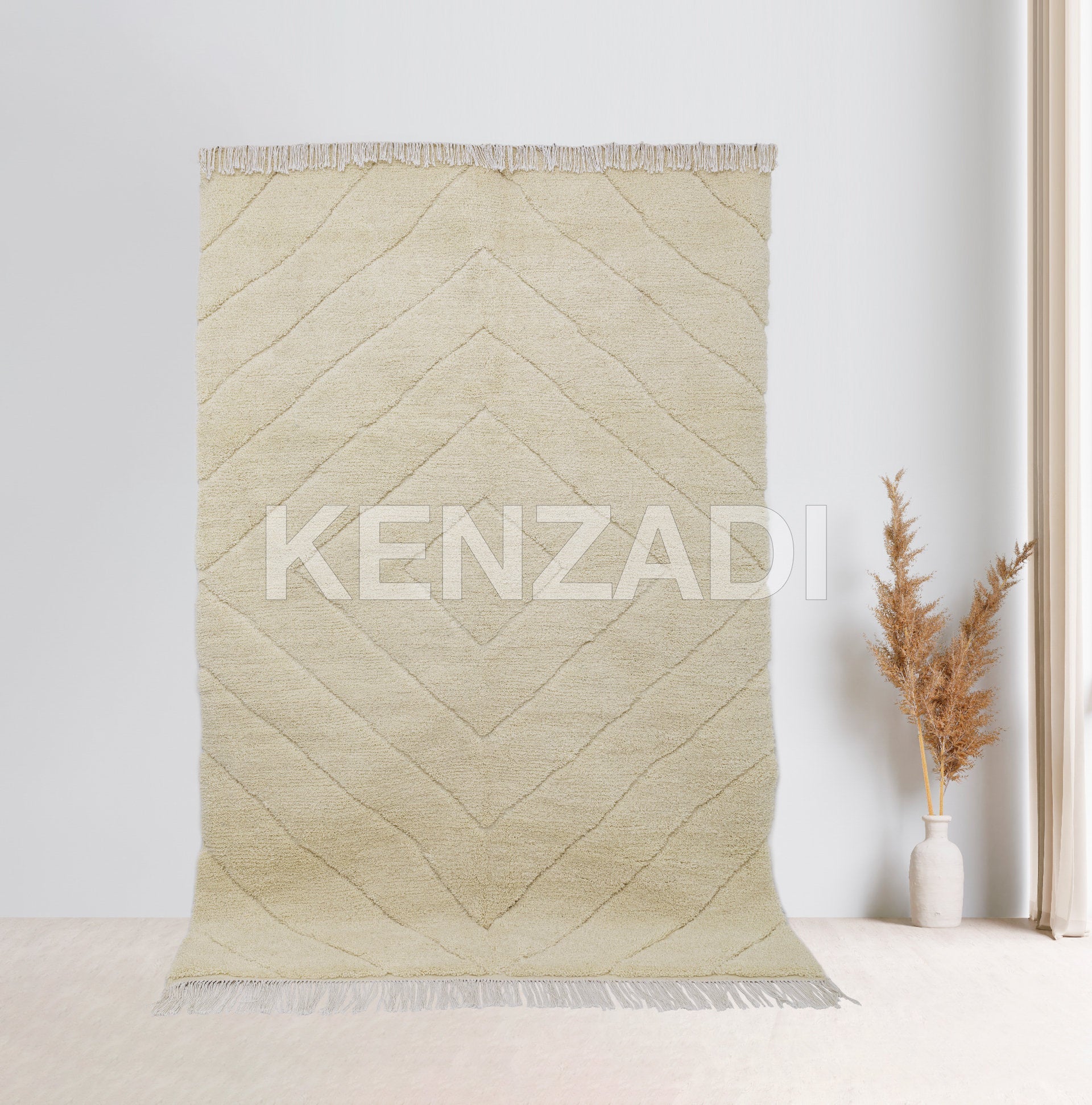 Authentic Handmade Moroccan Beni Ouarain Rug - 6x10 Area Rug - Rustic Yet Elegant Design - Soft and Plush Texture - Versatile for Any Interior Style