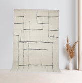 Authentic Handmade Beni Ouarain Rug 6x10 feet Classic Moroccan White Wool Rug - Ethically Crafted by Berber Artisans - Handmade by My Poufs