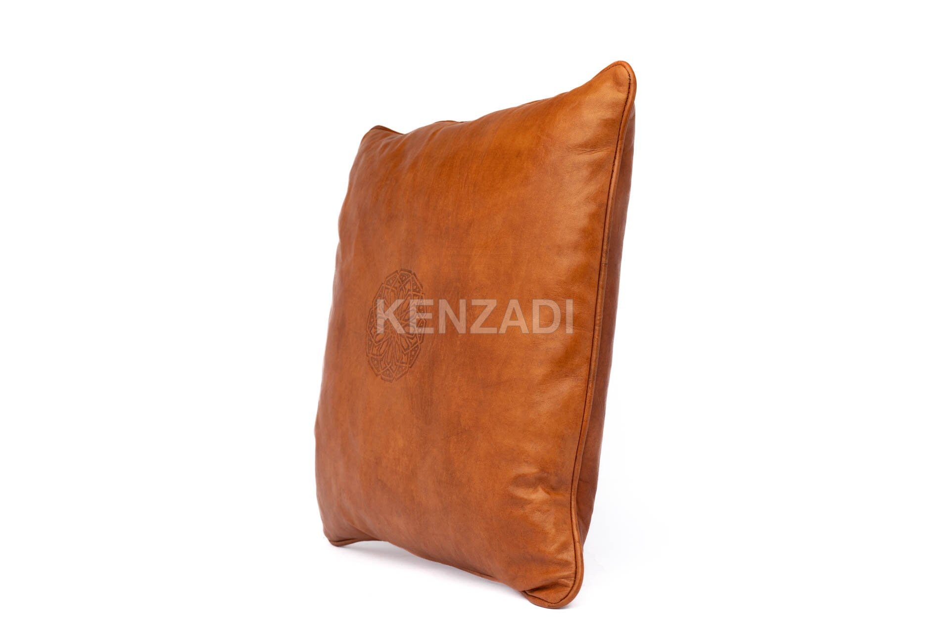 Light Brown Moroccan Leather Pillowcase - Handmade, Durable, and Versatile
