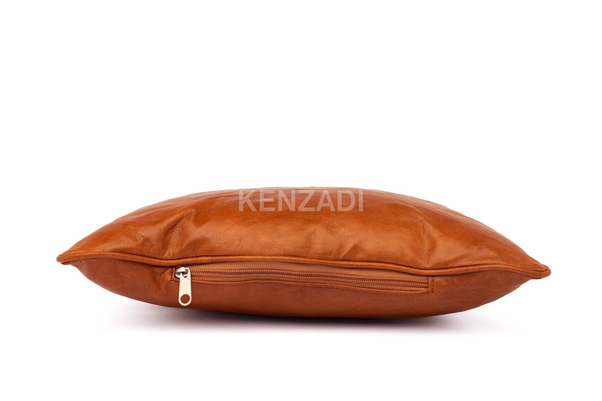 Light Brown Moroccan Leather Pillowcase - Handmade, Durable, and Versatile