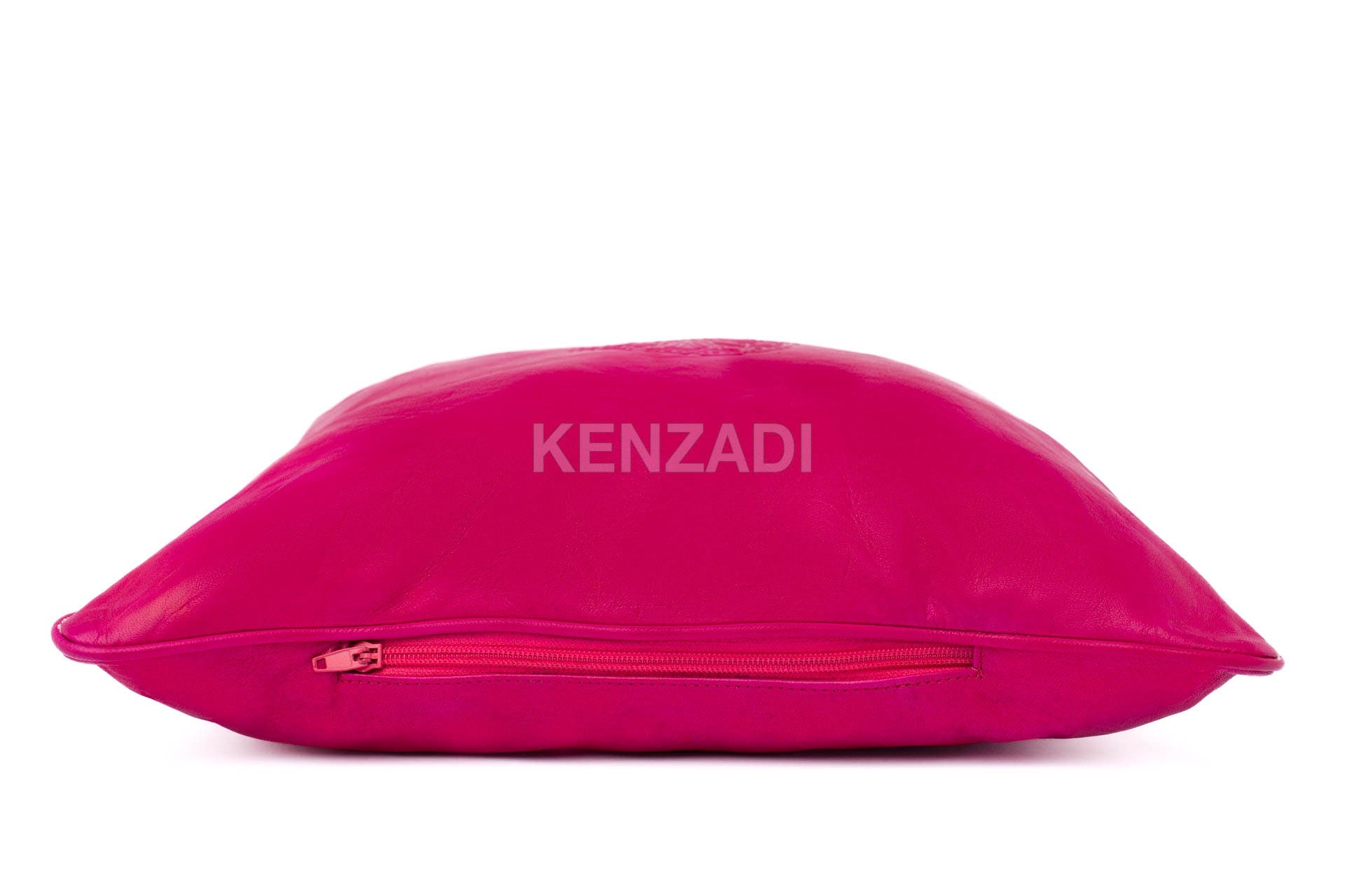 Pink Moroccan leather pillowcase - Handmade, waterproof, and easy to clean - Perfect for indoor and outdoor use - Add a touch of elegance and modernity to your home décor