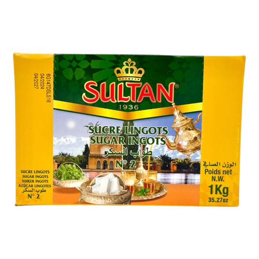 Sultan Moroccan Sugar Ingots 1kg – Premium Hard Sugar Cubes for Mint Tea and Coffee