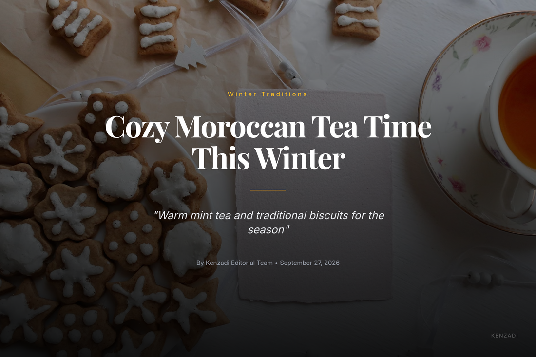 Plate of Henry's Moroccan Cookies traditional biscuits served with mint tea for winter holidays