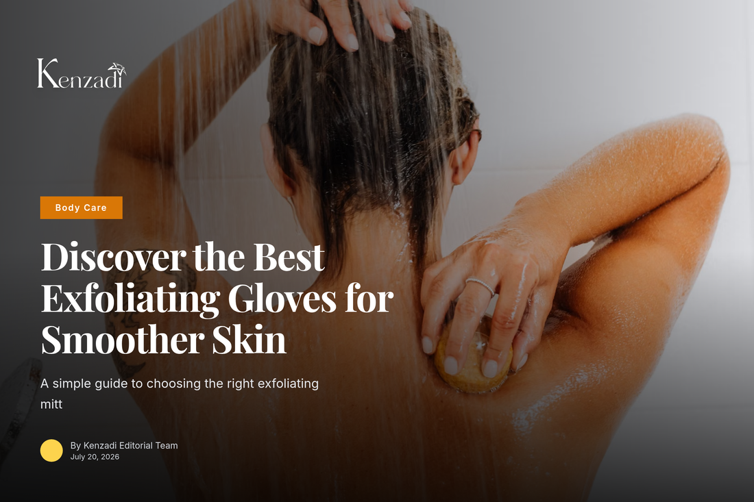 Korean exfoliating glove from the Argan'it 4-pack used for body exfoliation