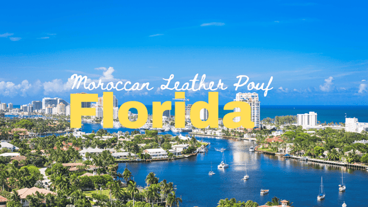 Moroccan Leather Pouf in Florida - My Poufs