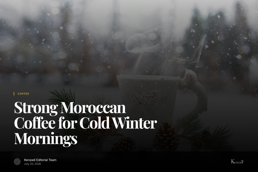 Cup of Asta Force Corsé strong Moroccan coffee steaming on a winter morning table