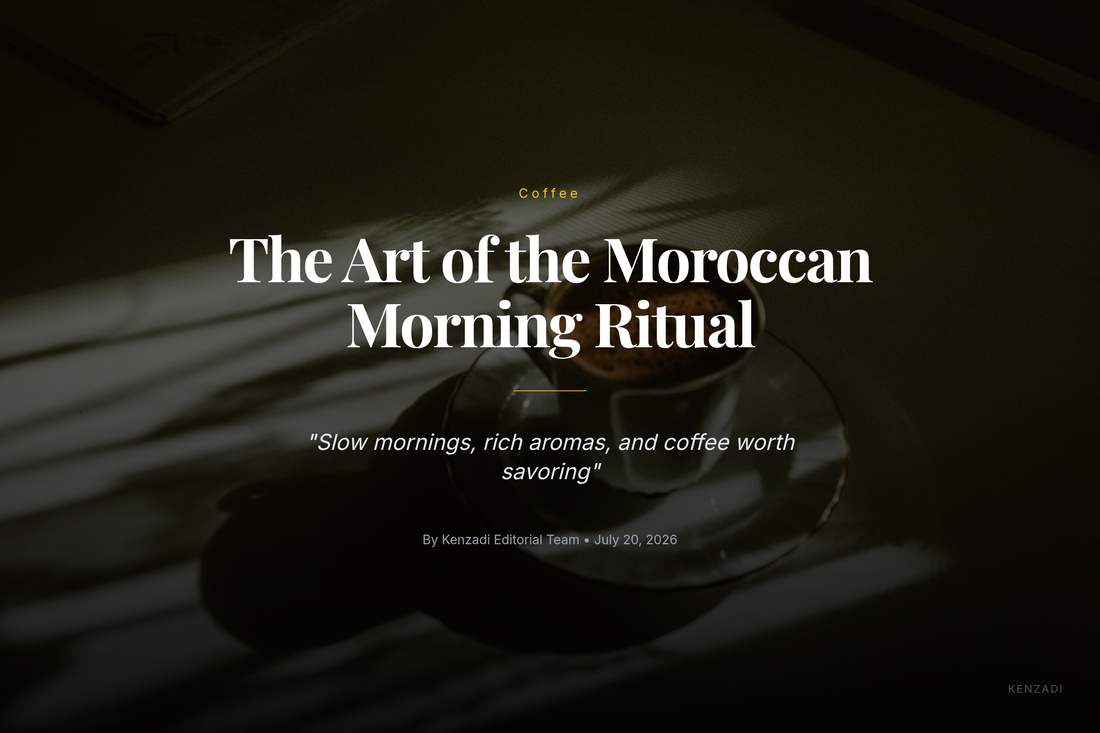Cup of Moroccan Arabica ground coffee from Asta Prestige Parfumé beside a warm morning setting