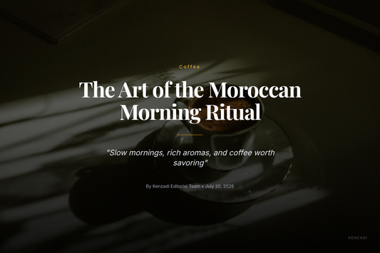 Cup of Moroccan Arabica ground coffee from Asta Prestige Parfumé beside a warm morning setting