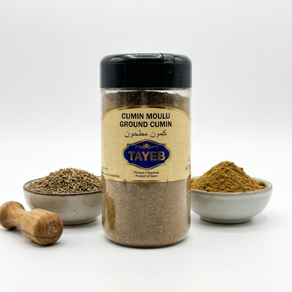 TAYEB Ground Cumin 150g – Premium Moroccan Cumin Powder, Halal & Organic Seasoning for Tacos, Curry & Mediterranean Cooking
