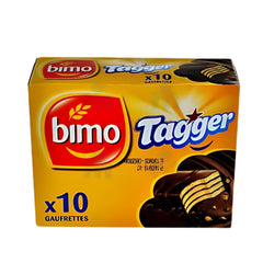 Bimo Tagger Crispy Chocolate Waffle Snacks, Pack of 10, Moroccan Delight