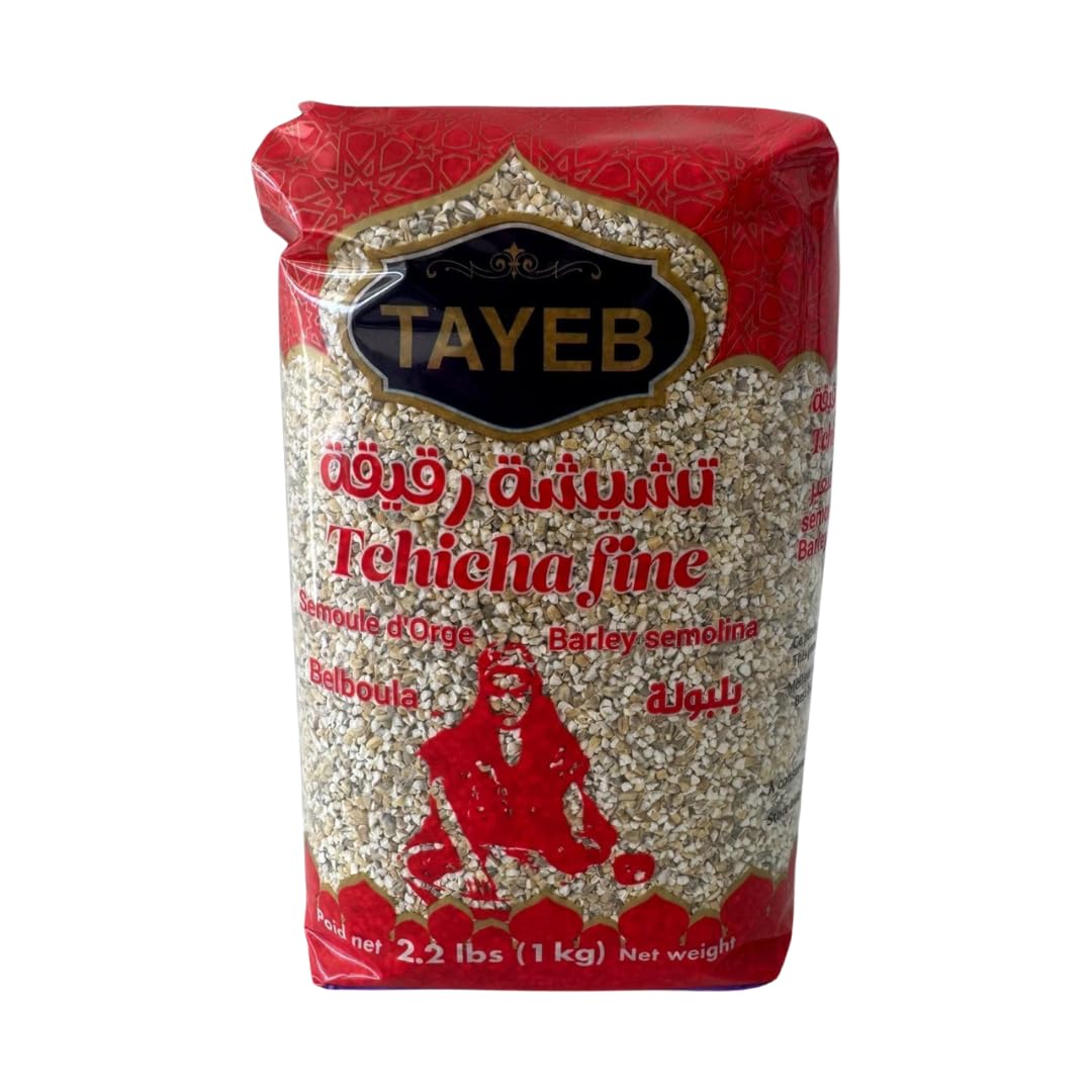 TAYEB Moroccan Tchicha Fine Barley Semolina 2.2 lb (1kg) – Premium Semoule d’Orge for Soups & Cooking
