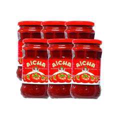 Aicha Double Concentrated Tomato Paste 720ml – Premium Moroccan Quality, Glass Jars, Pack of 6