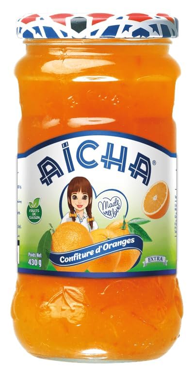 Aicha Strawberry Jam 430g – Premium Moroccan Confiture with Orange Essence