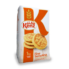 Kenz Premium Durum Wheat Semolina, Medium Grain Flour for Baking and Pasta Making, 1 kg Package