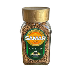 SAMAR Café Gusto Instant Coffee - Intense & Balanced Flavor, 180g Glass Jar with Gold Cap