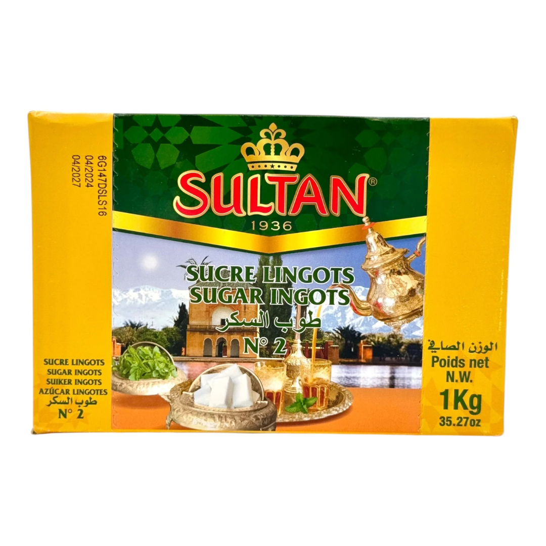 Sultan Sugar Ingots 2.2 lb (1kg) – Premium Moroccan Hard Sugar Cubes for Mint Tea & Coffee