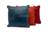 Moroccan Leather Pillow, Red traditional Throw Pillow Case by MyPoufs.com - Handmade by My Poufs