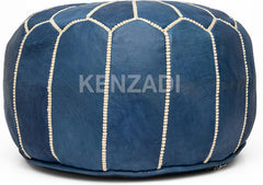 Moroccan Leather Stuffed Poufs - Handmade by My Poufs