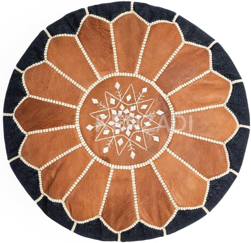 Moroccan Leather Stuffed Poufs - Handmade by My Poufs