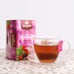 Sultan Silhouette Cherry, Hibiscus, Anise, Mint and Licorice Tea - 20 Tea Bags - Handmade by My Poufs