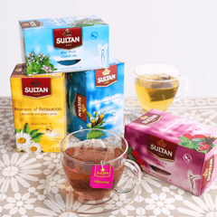 Sultan Silhouette Cherry, Hibiscus, Anise, Mint and Licorice Tea - 20 Tea Bags - Handmade by My Poufs