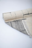 Authentic Moroccan Beni Ouarain Rug - 5x8 Area Rug - White with Geometric Patterns