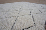 Handcrafted Beni Ouarain Rug - 6x10 Feet - Classic Moroccan White Wool with Geometric Patterns - Ethically Crafted by Berber Artisans - Handmade by My Poufs