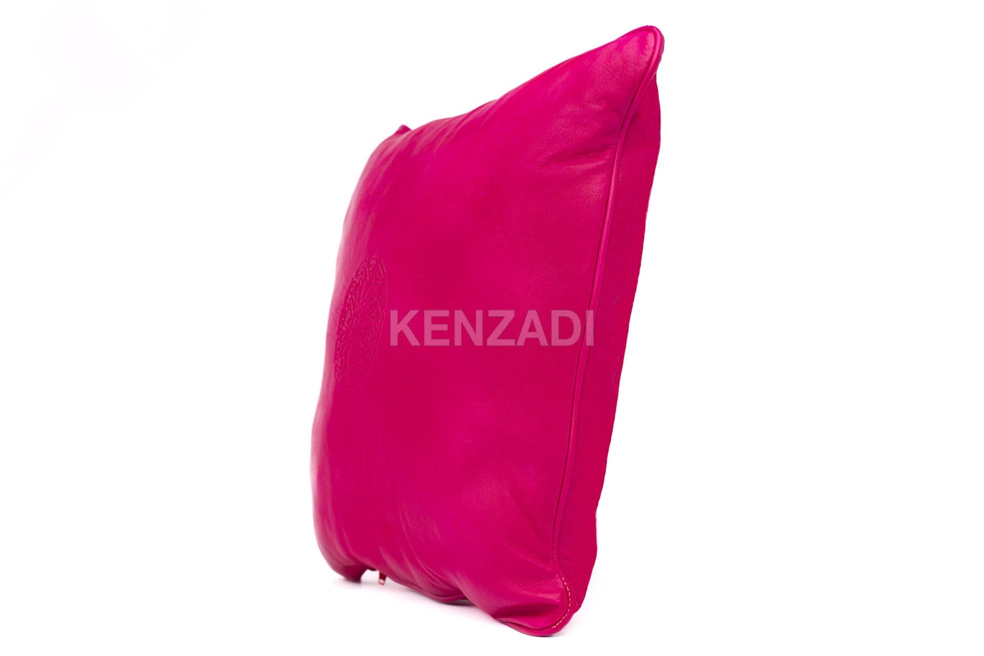 Pink Moroccan leather pillowcase - Handmade, waterproof, and easy to clean - Perfect for indoor and outdoor use - Add a touch of elegance and modernity to your home décor