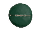 Authentic Moroccan leather pouf with white embroidery, handmade from premium Berber leather. Perfect for adding a bohemian touch to your home décor.