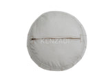 Moroccan leather Pouf, round Pouf, berber Pouf, Grey Pouf with Grey embroidery by Kenzadi - Handmade by My Poufs