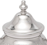 Moroccan Medium Sugar Bowl Container for Tea Pot Set Handmade Brass Silver Plated Teapot Hand Carved In Fes Morocco - Handmade by My Poufs