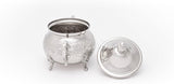Moroccan Medium Sugar Bowl Container for Tea Pot Set Handmade Brass Silver Plated Teapot Hand Carved In Fes Morocco - Handmade by My Poufs