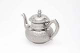 Moroccan Serving TeaPot Handmade Of Brass Silver Plated Hand Carved In Fes Morocco - Handmade by My Poufs