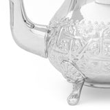 Moroccan Serving TeaPot Handmade Of Brass Silver Plated Hand Carved In Fes Morocco - Handmade by My Poufs