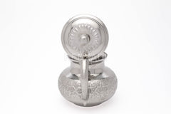 Moroccan Serving TeaPot Handmade Of Brass Silver Plated Hand Carved In Fes Morocco - Handmade by My Poufs