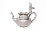 Moroccan Serving TeaPot Handmade Of Brass Silver Plated Hand Carved In Fes Morocco - Handmade by My Poufs
